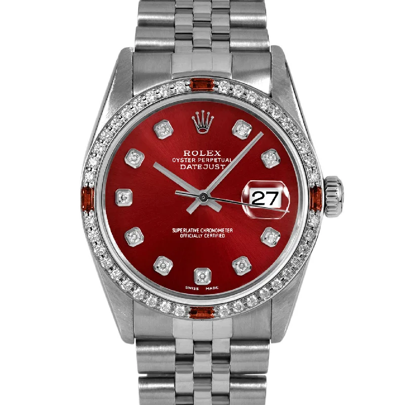 top-rated men's Rolex sports watches -​Rolex Datejust 36mm | 16014-RED-DIA-AM-4RBY-JBL