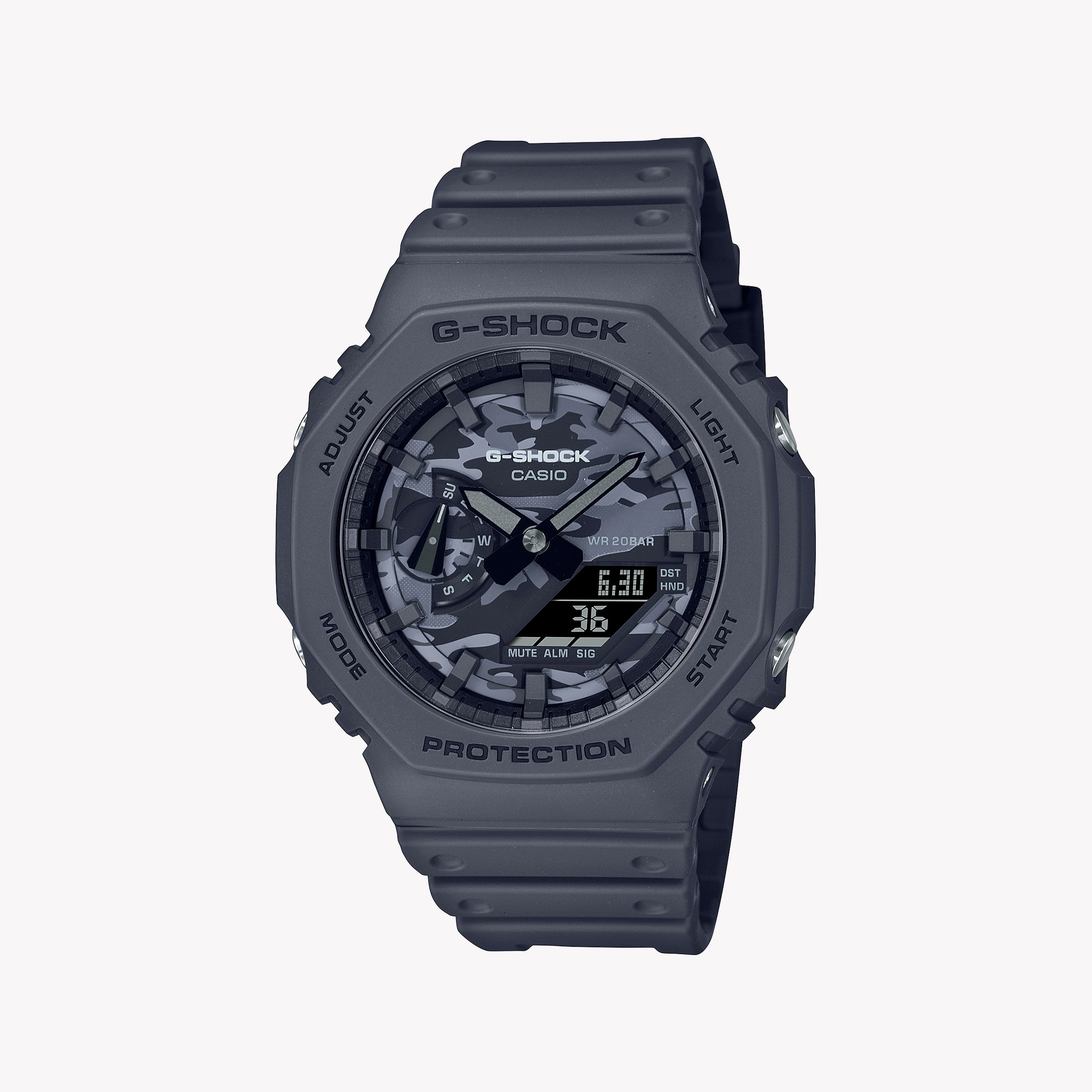 Men's Digital Watches for Humidity Monitoring-CASIO G-SHOCK GA-2100CA-8ADR OAK - BOLD ADVENTURER MEN'S WATCH with Vibrant Green Resin Band and Digital Display