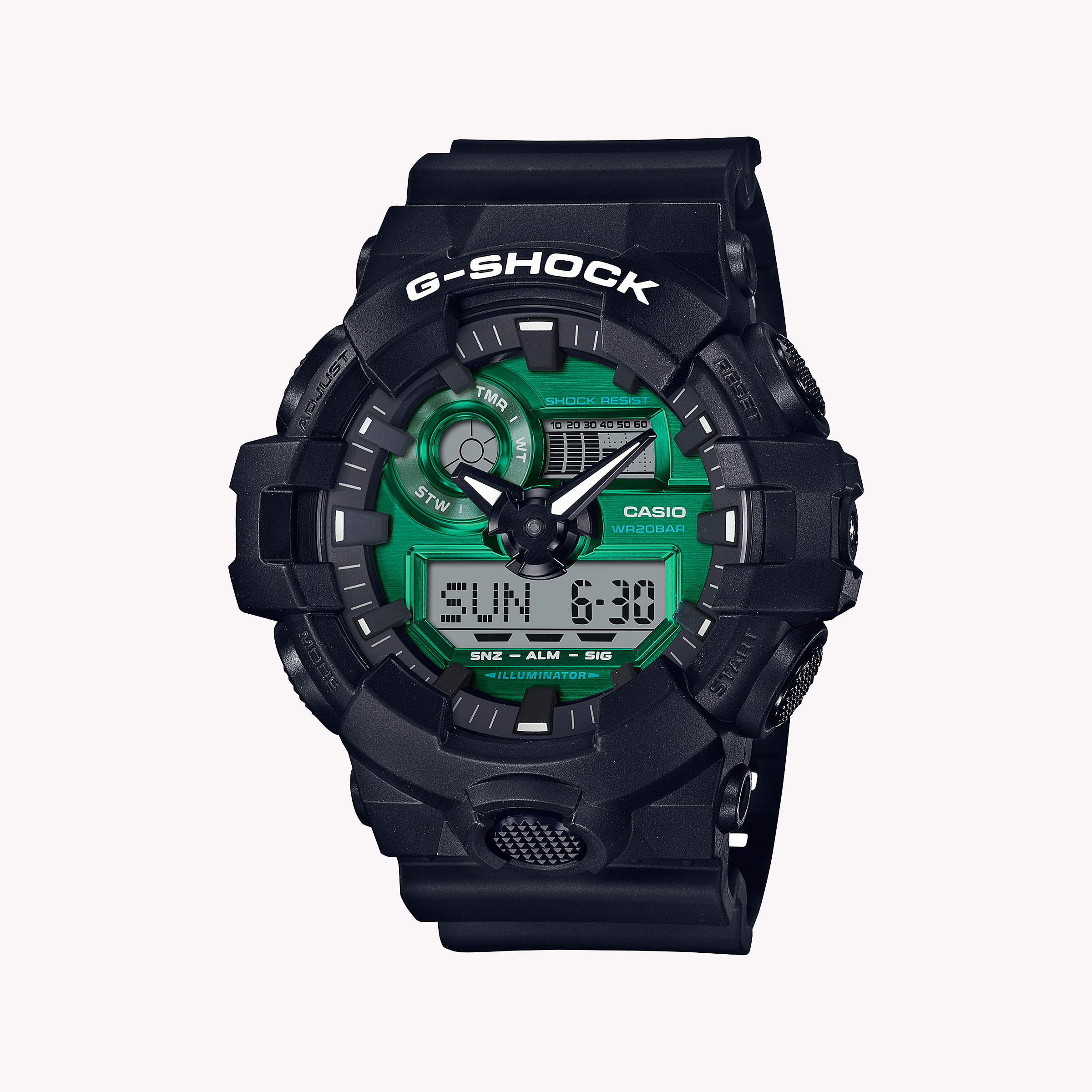 Men's Digital Watches for Modern Aviation-CASIO G-SHOCK GA-700MG-1ADR - RUGGED BLACK RESIN MEN'S WATCH WITH DIGITAL DIAL
