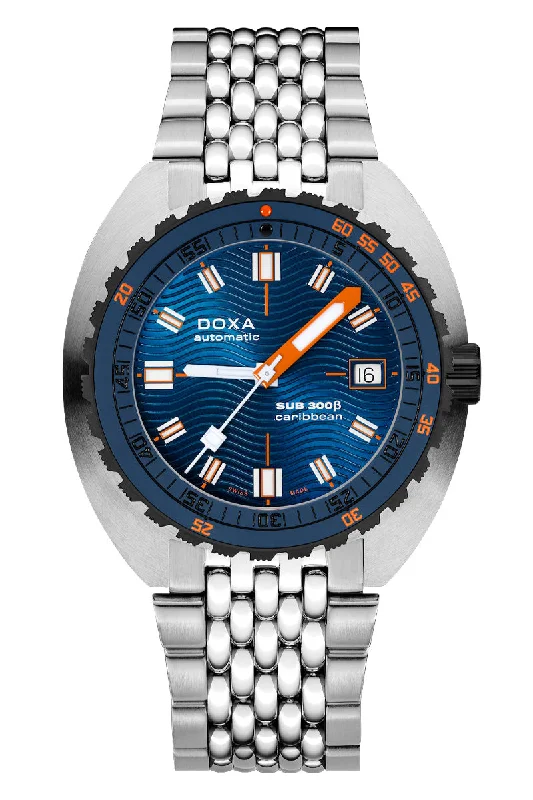 Men's Automatic Wind Design Dress Watches for Mechanical Movement-Doxa Sub 300β Caribbean 830.10.201.10