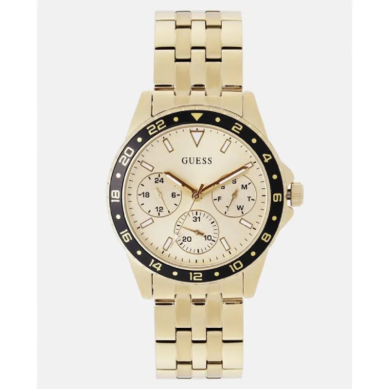 Women's Pilot Watches for Temperature Monitoring-Guess Analog Champagne Dial Women 40mm