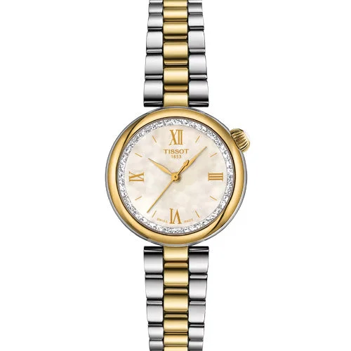 Women's Heritage Watches with Smart Features-Tissot T-Lady Desir White Mother-Of-Pearl Dial Women 28mm T1520102211801