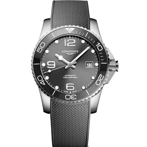 Women's Pilot Watches for Travelers-Longines Hydroconquest Sunray Grey Dial Men 41mm