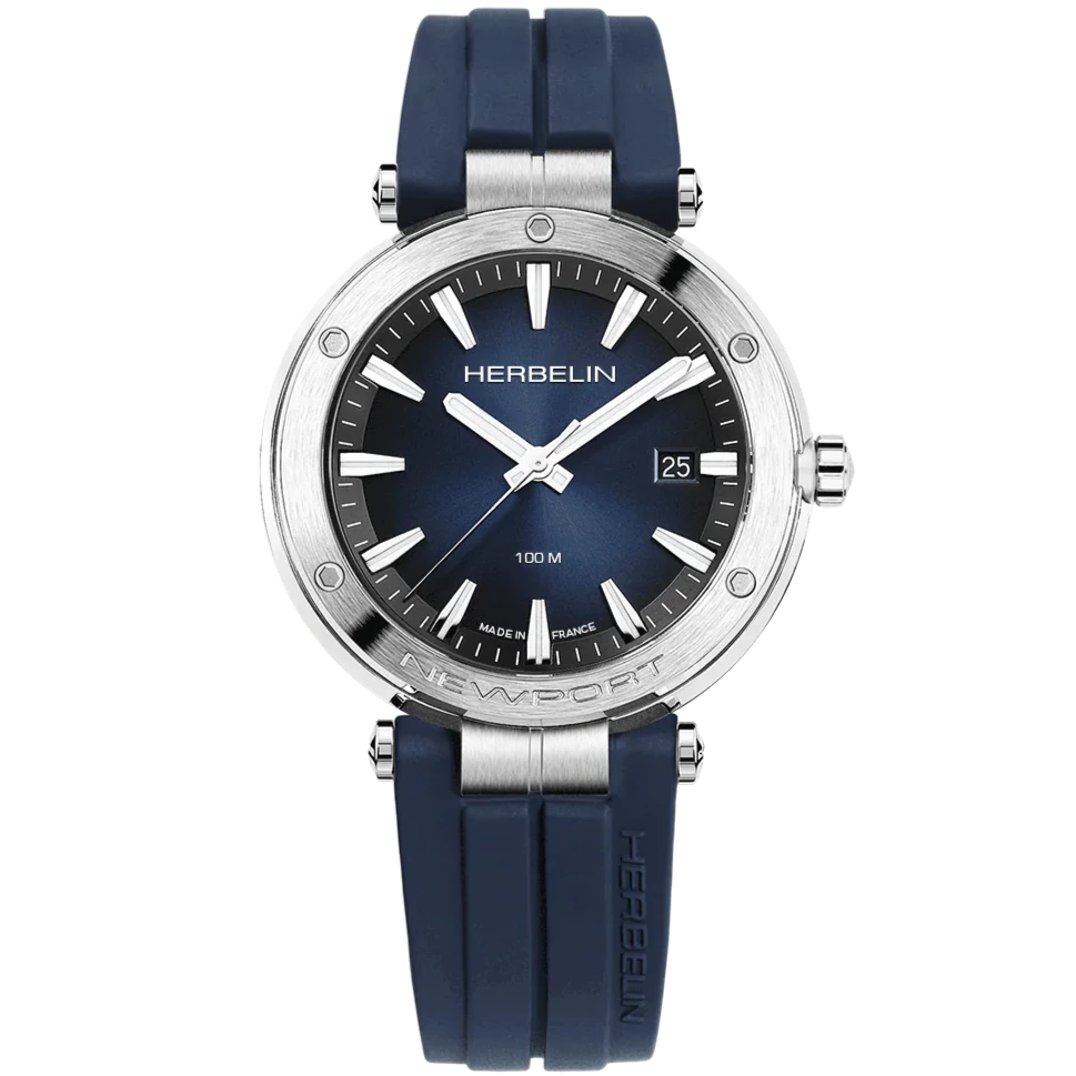 Men's Office Wear Dress Watches for Corporate Style-Herbelin Newport Automatic Men's Blue Watch 1768A15CB