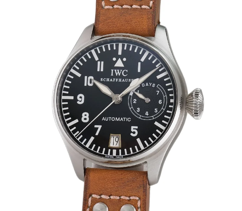 Pilot Watches for Men with Altimeter Function-46mm Big Pilot Vintage 7 Day Slow Beat Movement
