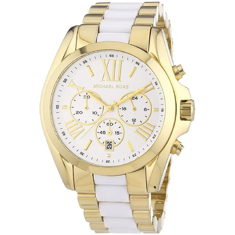 Women's Chronograph Watches with Minimalist Style-Michael Kors Women's MK5743 Bradshaw Chronograph Two-Tone Stainless steel and Acetate Watch