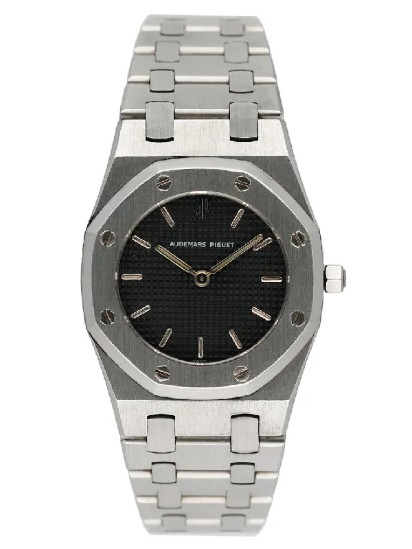Men's Audemars Piguet Night Out Design Watches-Audemars Piguet Royal Oak 66007ST Black Dial Ladies Watch