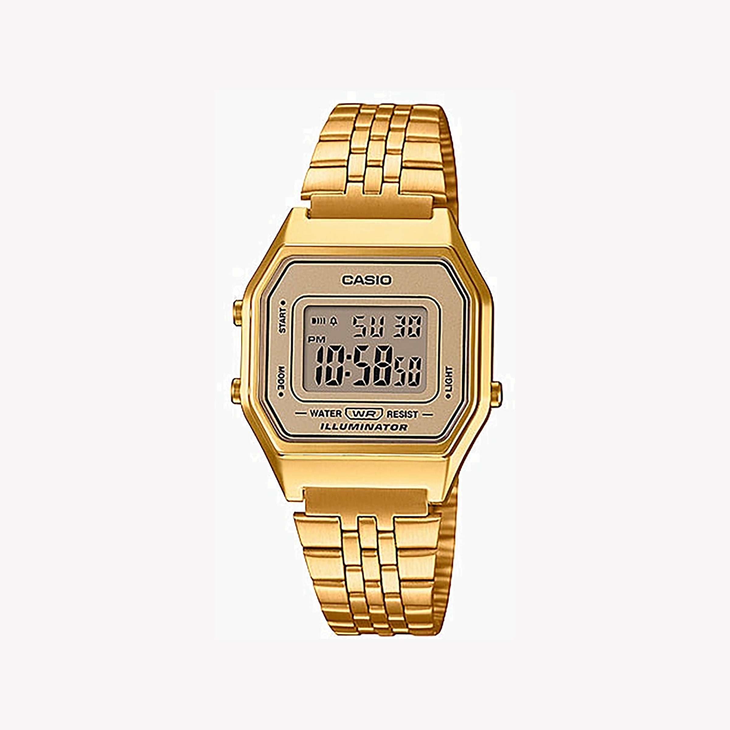 Men's Digital Watches for Orienteering-Casio Women's Gold Resin Watch, Stainless Steel Band | LA680WGA-9DF