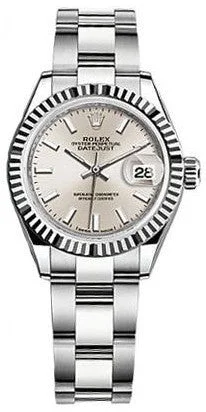 men's Rolex watches with baton markers -​Rolex - Lady Datejust 28mm - Stainless Steel and White Gold