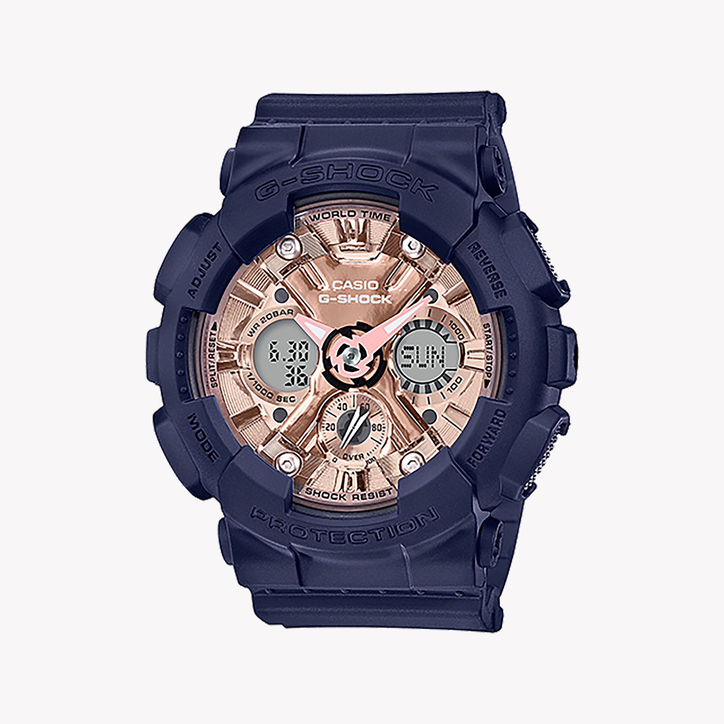 Men's Digital Watches for Understated Elegance-CASIO G-SHOCK GMA-S120MF-2A2DR - BOLD BLUE ADVENTURE TIMEPIECE for Women with Resin Band and Digital Dial