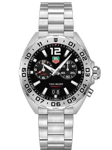 Men's Chronograph Watches for Collectors-Tag Heuer Formula 1 Black Dial Men'S Watch Waz111A.Ba0875