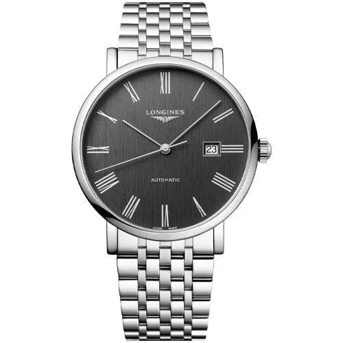 Women's Pilot Watches with Advanced Navigation-Longines Elegant Anthracite Dial Men 41mm