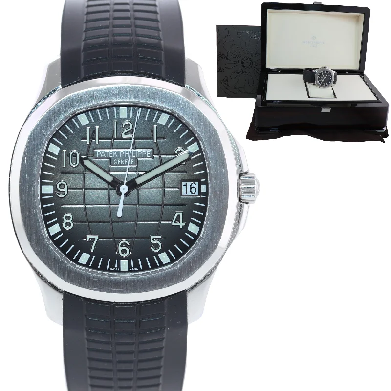 Patek Philippe Gondolo Ladies Watches-5167a Patek Philippe Aquanaut Steel Rubber Black Tropical Watch Box