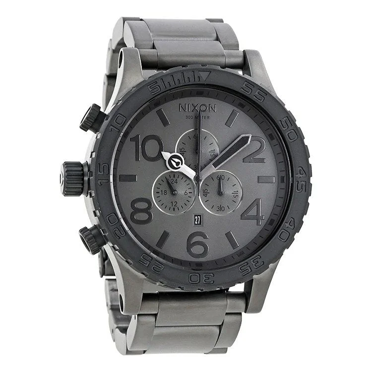 Men's Chronograph Watches with Compass Feature-Nixon 51-30 Chronograph Gunmetal Dial Men's Watch A083-1062