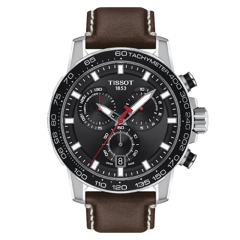 Men's Chronograph Watches for Radio Communication-Tissot T-Sport Supersport Chrono Quartz Black Dial Men'S Watch