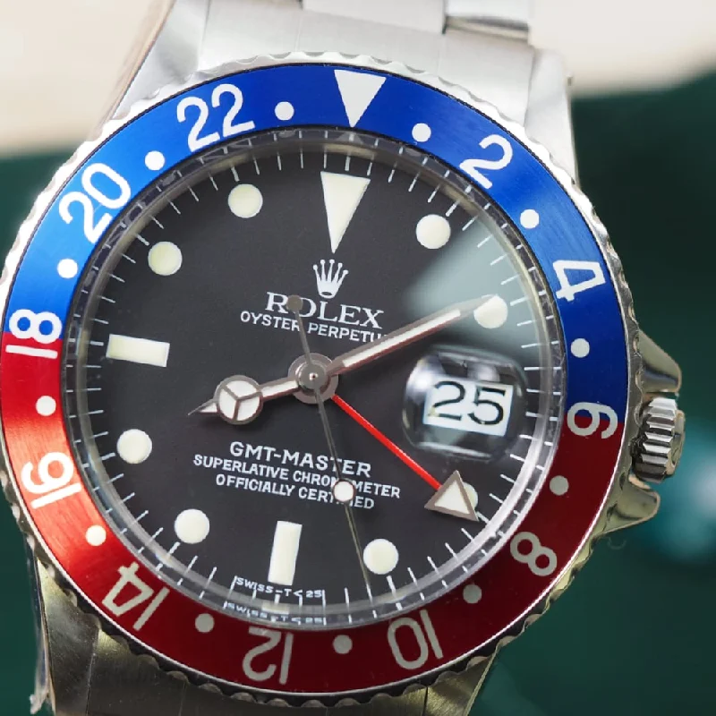 Women's Rolex Vintage Style Watches-Rolex GMT Master 1675 Pepsi (1972)