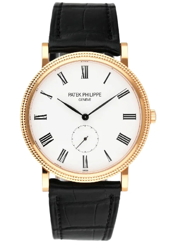 Men's Patek Philippe Watches for Fitness Tracking-Patek Philippe Calatrava 5119R 18K Rose Gold Mens Watch With Box & Papers