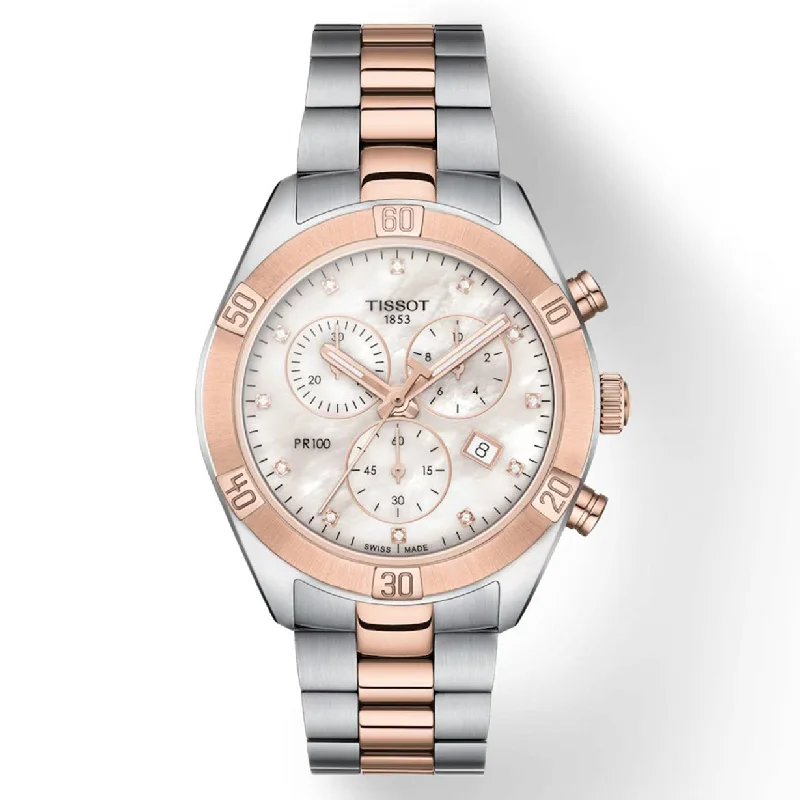 Women's Heritage Watches with Thermometer Function-Tissot T-Classic White Mother-Of-Pearl Dial Women 38mm