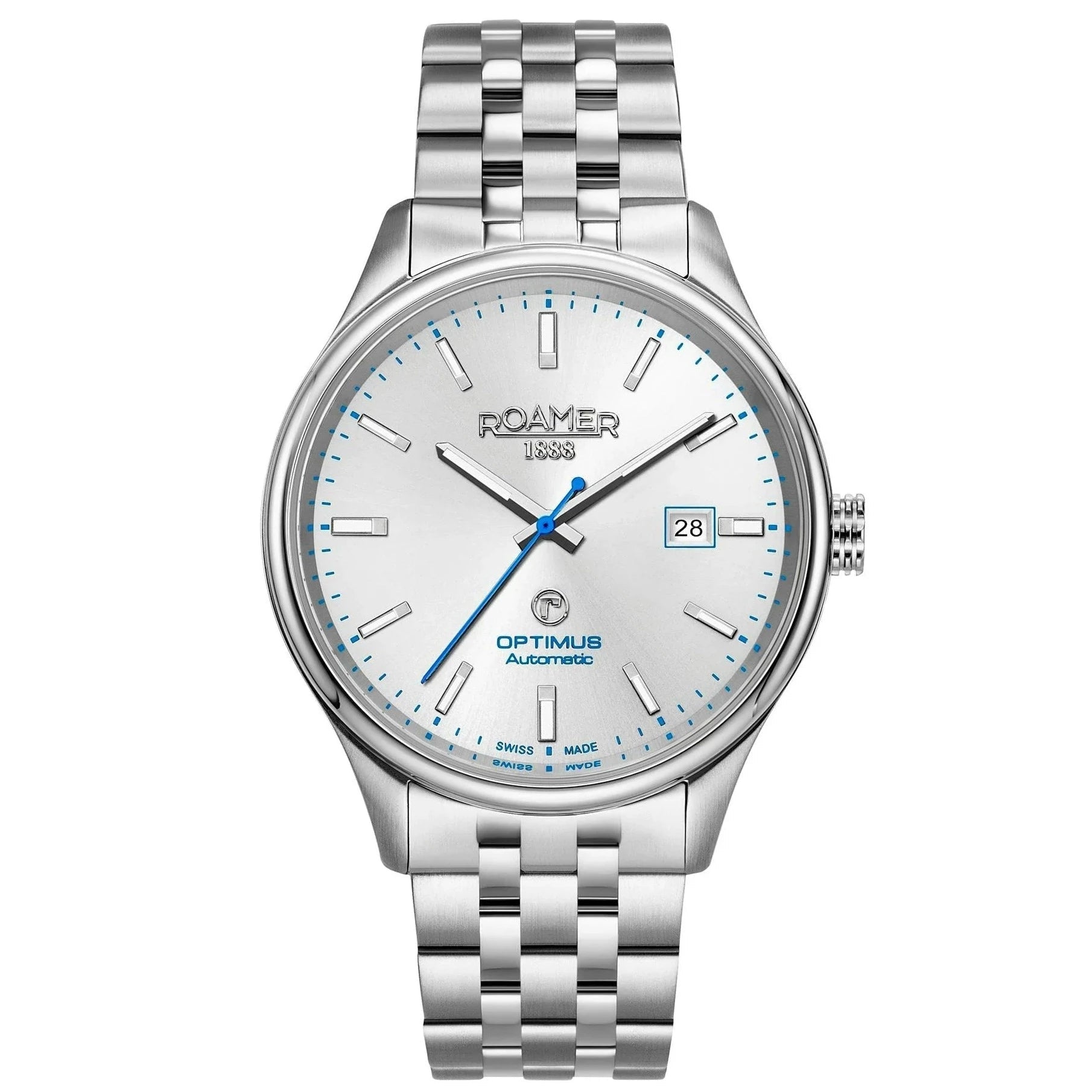Men's Holiday Season Style Dress Watches for Family Gatherings-Roamer Optimus Men's Silver Watch 983983 41 15 50