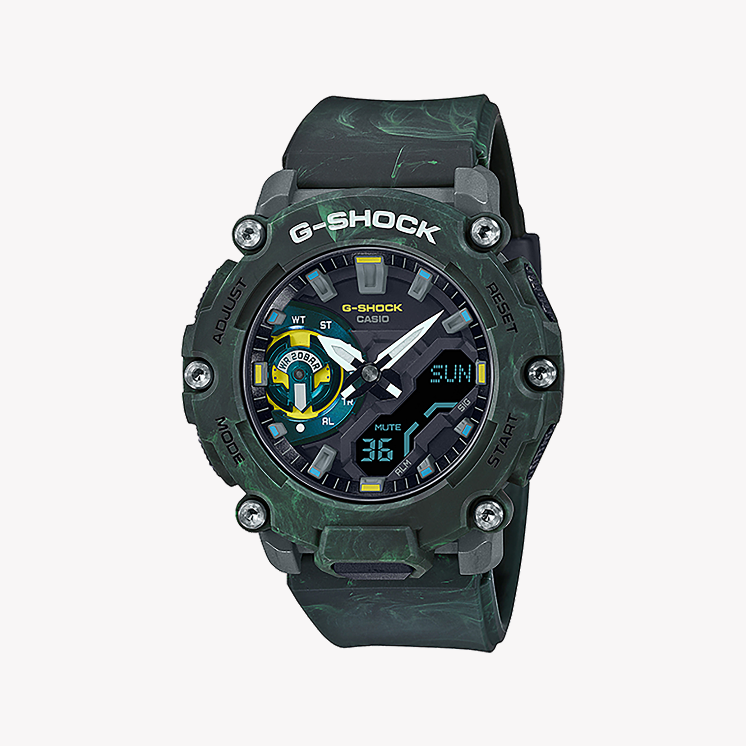 Men's Digital Watches with Anniversary Edition-CASIO G-SHOCK GA-2200MFR-3ADR RUGGED ADVENTURER - STRIKING GREEN MEN'S WATCH