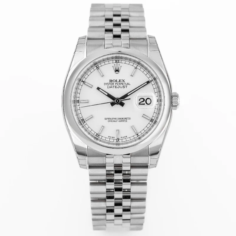 men's Rolex watches with jumping hour display -​Unworn Rolex DateJust | REF. 116200 | White Dial | Box & Papers | 2010 | Stainless Steel