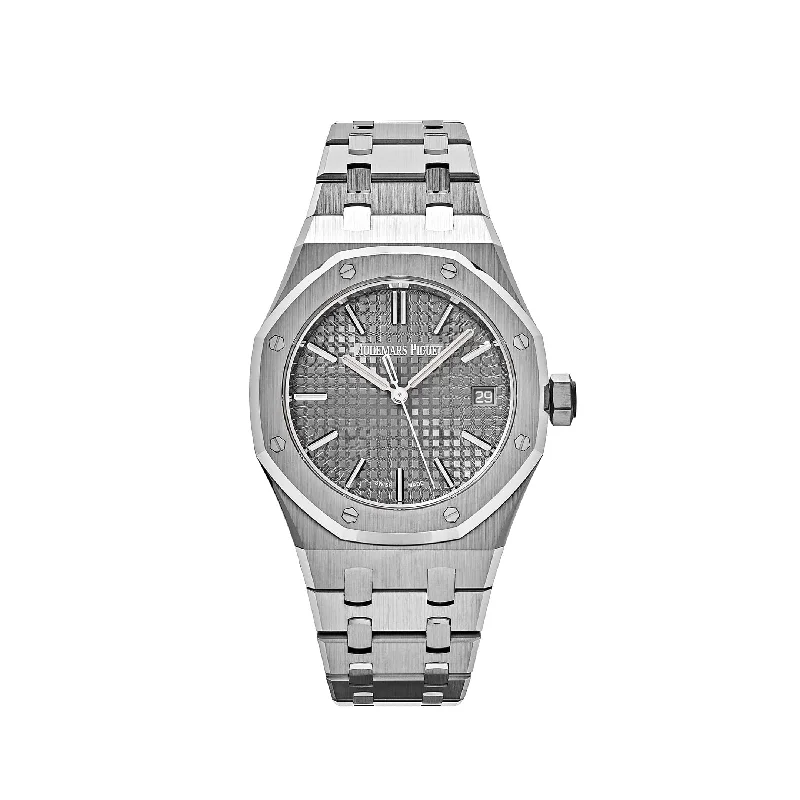 Men's Audemars Piguet British Made Watches-Audemars Piguet Royal Oak  15550ST.OO.1356ST.03 Selfwinding ‘50th Anniversary’ Stainless Steel Grey Dial (2022)