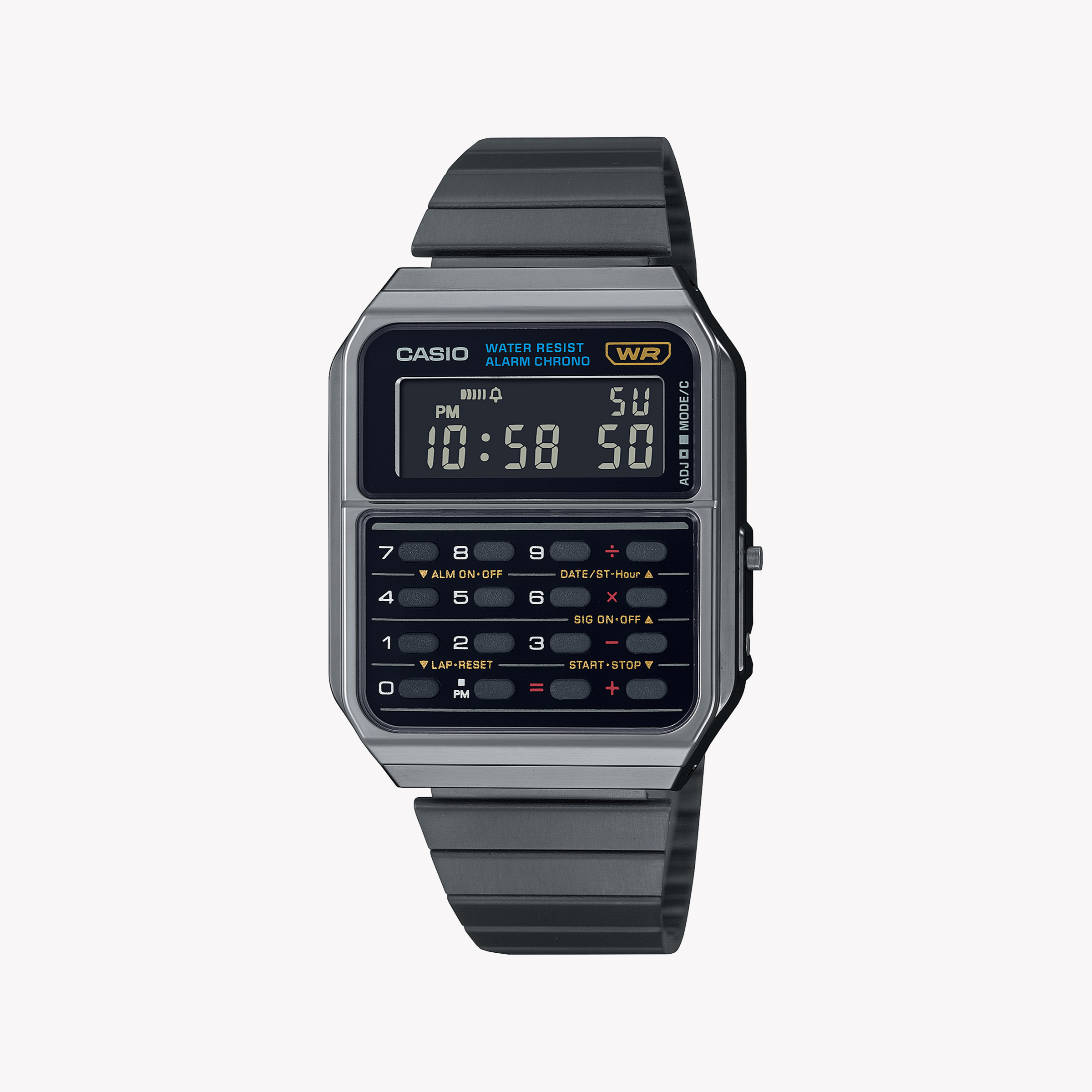 Men's Digital Watches for Special Occasions-Casio Unisex Silver Watch, Retro Digital Dial | CA-500WEGG-1BDF