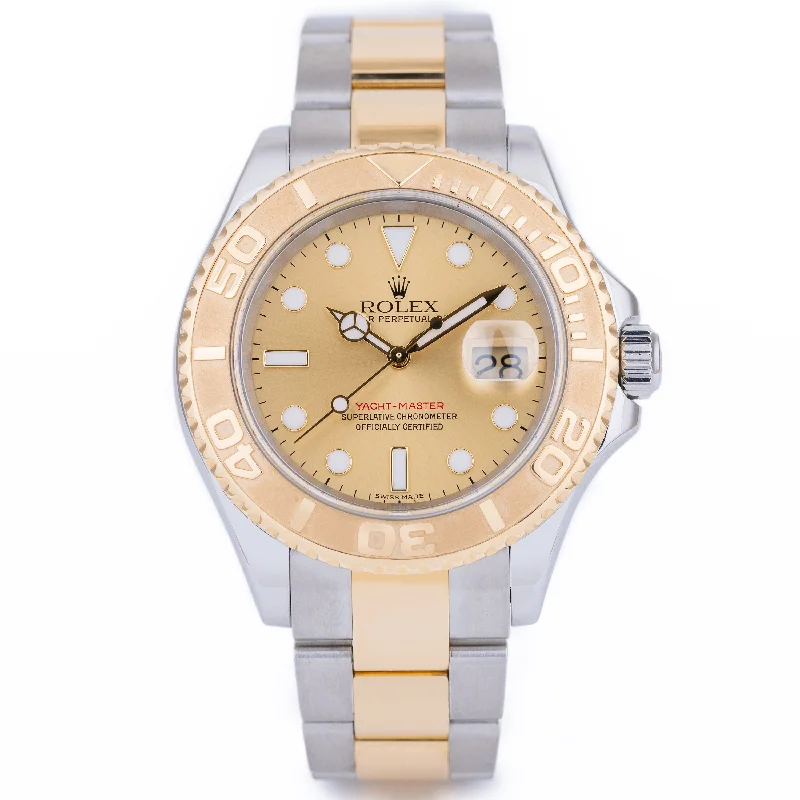 men's Rolex watches with pulsometer scale -​Rolex Yacht-Master 40 | REF. 16623 | Gold Dial | Stainless Steel & 18k Yellow Gold
