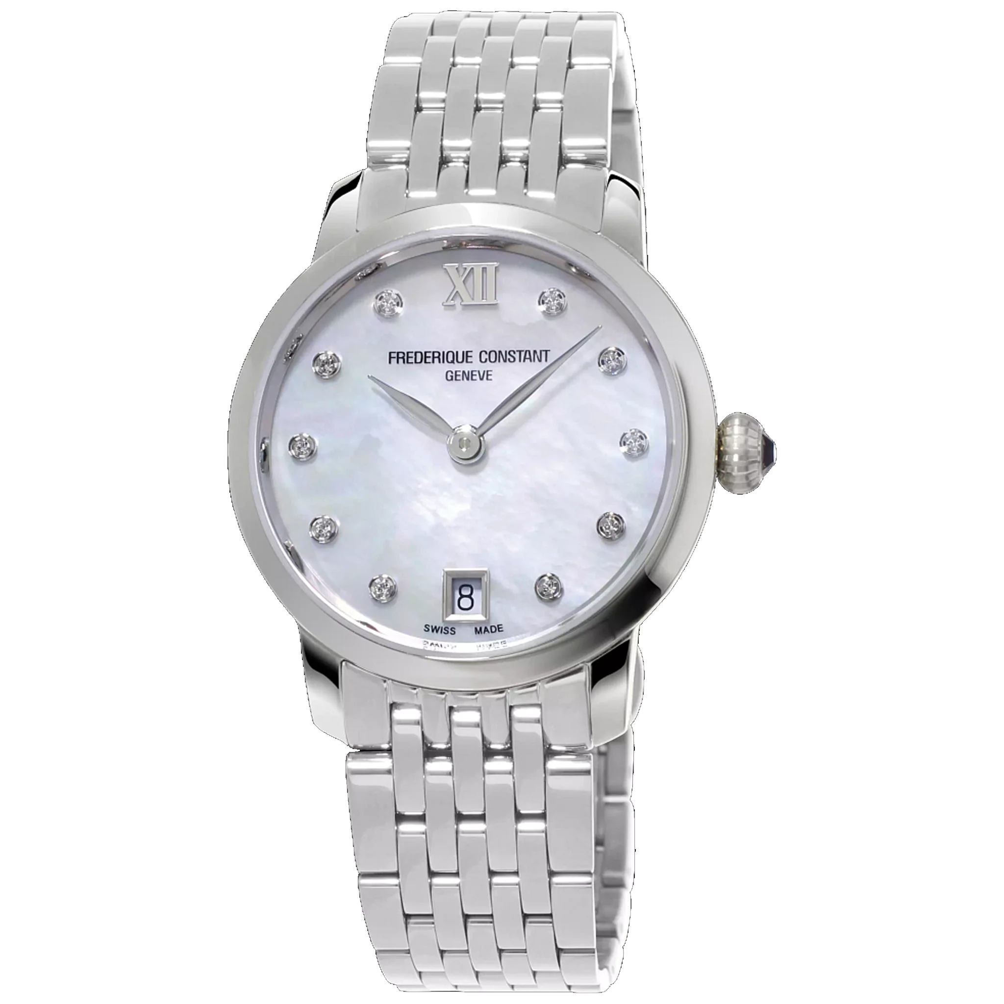 Men's Occasional Dress Watches for Special Events-Frederique Constant Slimline Ladies Silver Watch FC-220MPWD1S26B