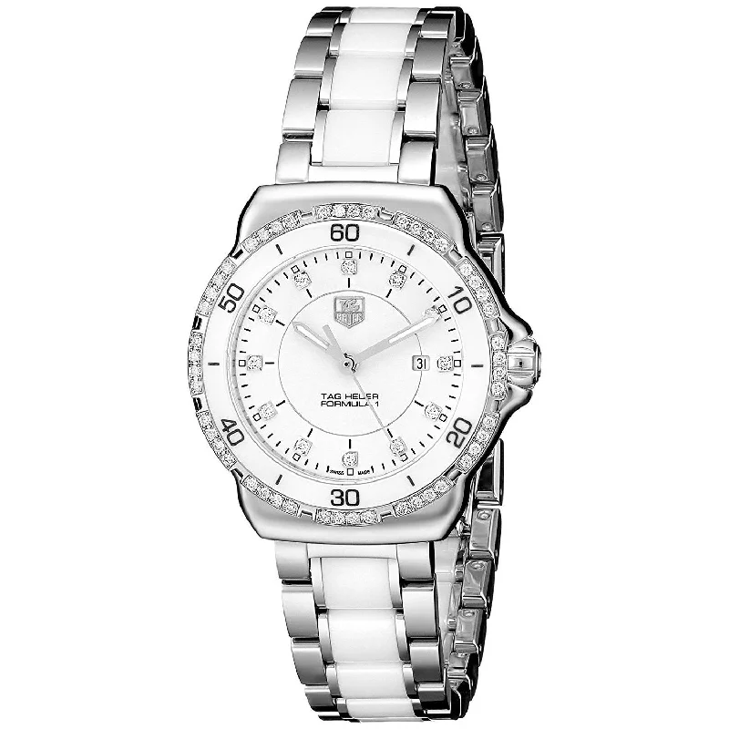 Women's Chronograph Watches for Emergency Signaling-Tag Heuer Women's WAH1313.BA0868 Formula One Diamond Two-Tone Stainless Steel Watch