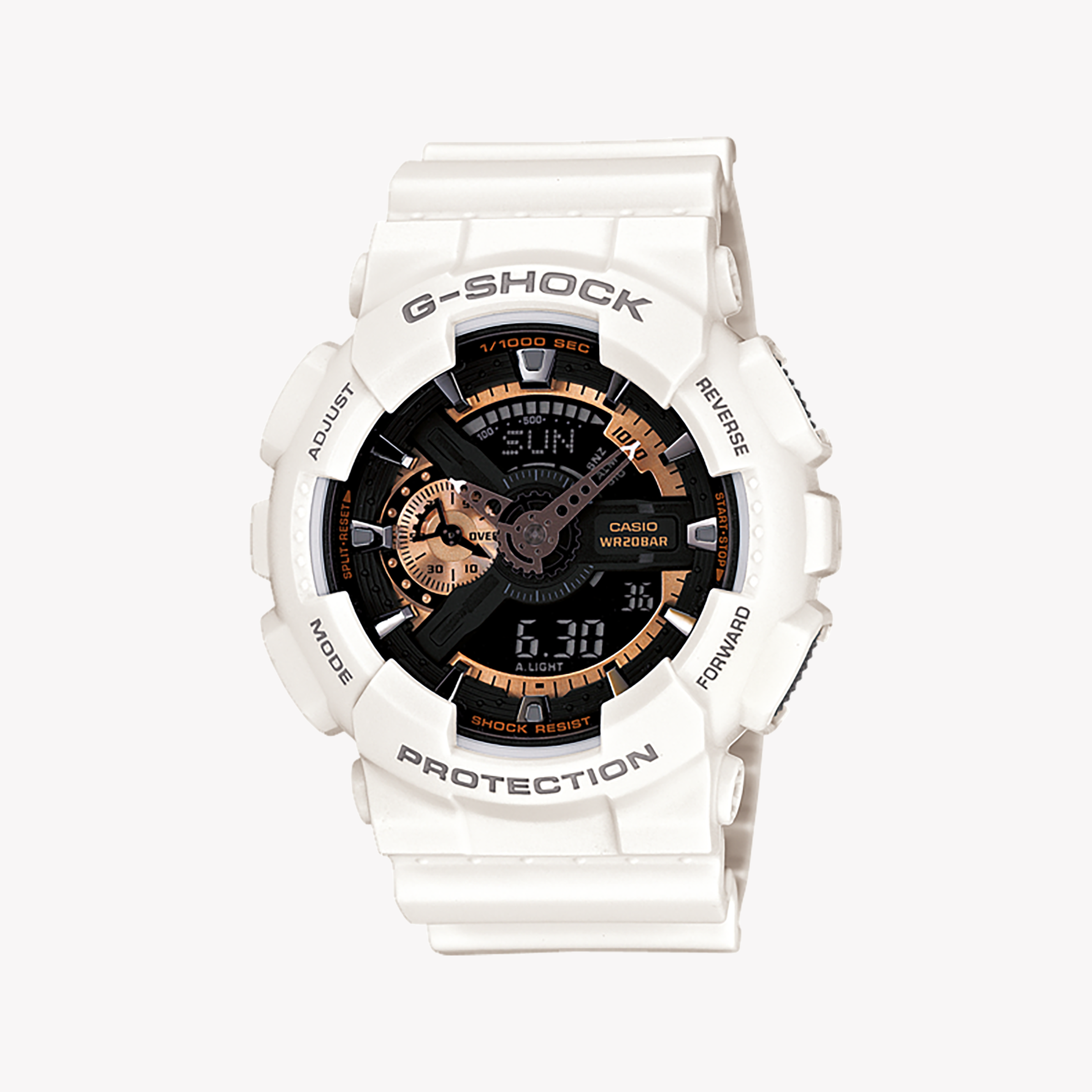 Men's Digital Watches with Tactical Design-CASIO G-SHOCK GA-110RG-7ADR - BOLD RESILIENCE IN WHITE & ROSE GOLD MEN'S WATCH