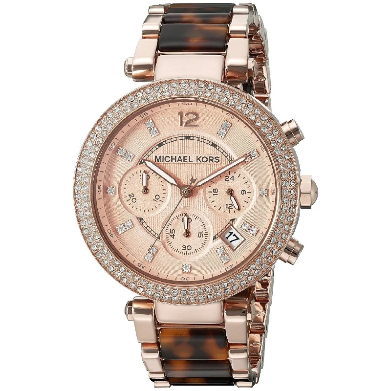 Women's Chronograph Watches for Weather Monitoring-Michael Kors Women's MK5538 Parker Chronograph Crystal Two-Tone Stainless steel and Acetate Watch