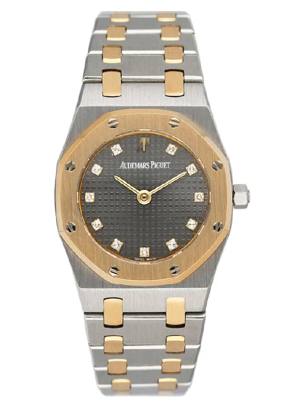 Men's Audemars Piguet Sophisticated Style Watches-Audemars Piguet Royal Diamond Gray Dial Two-Tone Ladies Watch