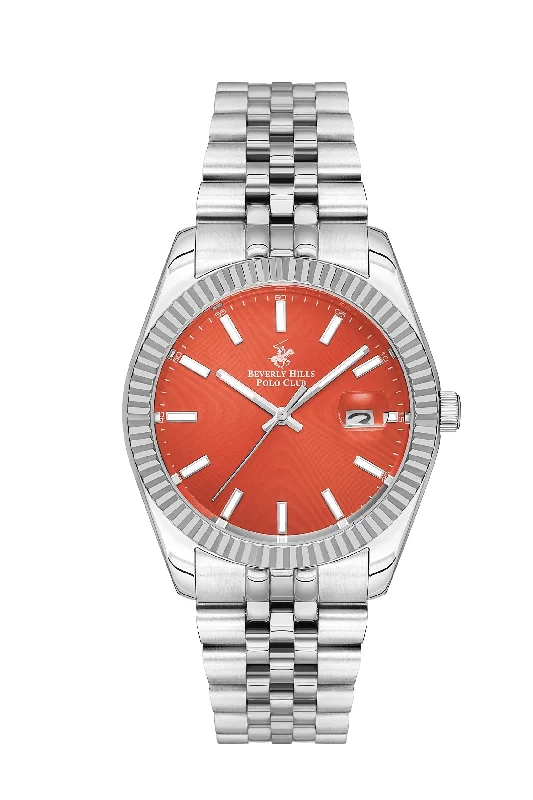 Men's Chronograph Watches for Retro Charm-BEVERLY HILLS POLO CLUB Men’s 41 MM Silver Analog Stainless Steel Watch – BP3018X.301