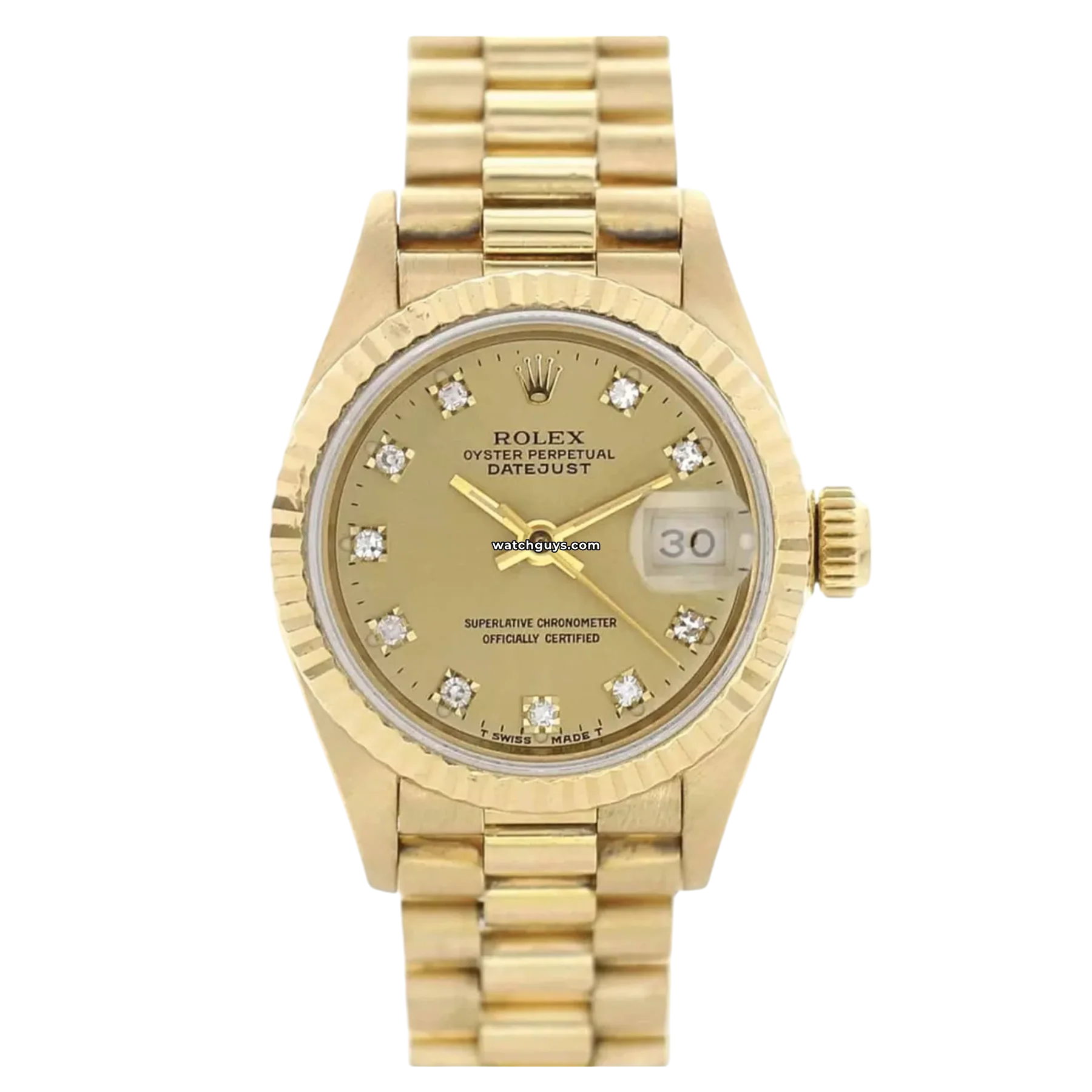 Women's Rolex Thin Case Watches-Rolex Datejust 69178 Diamond Dial