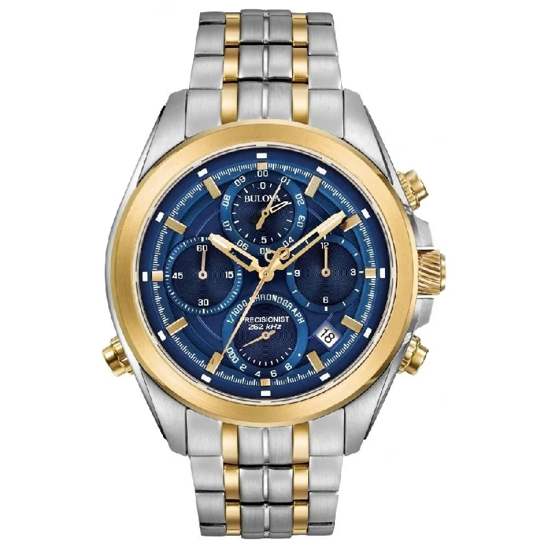 Men's Chronograph Watches for Humidity Monitoring-Bulova Men's 98B276 Pecisionist Two-Tone Stainless Steel Watch