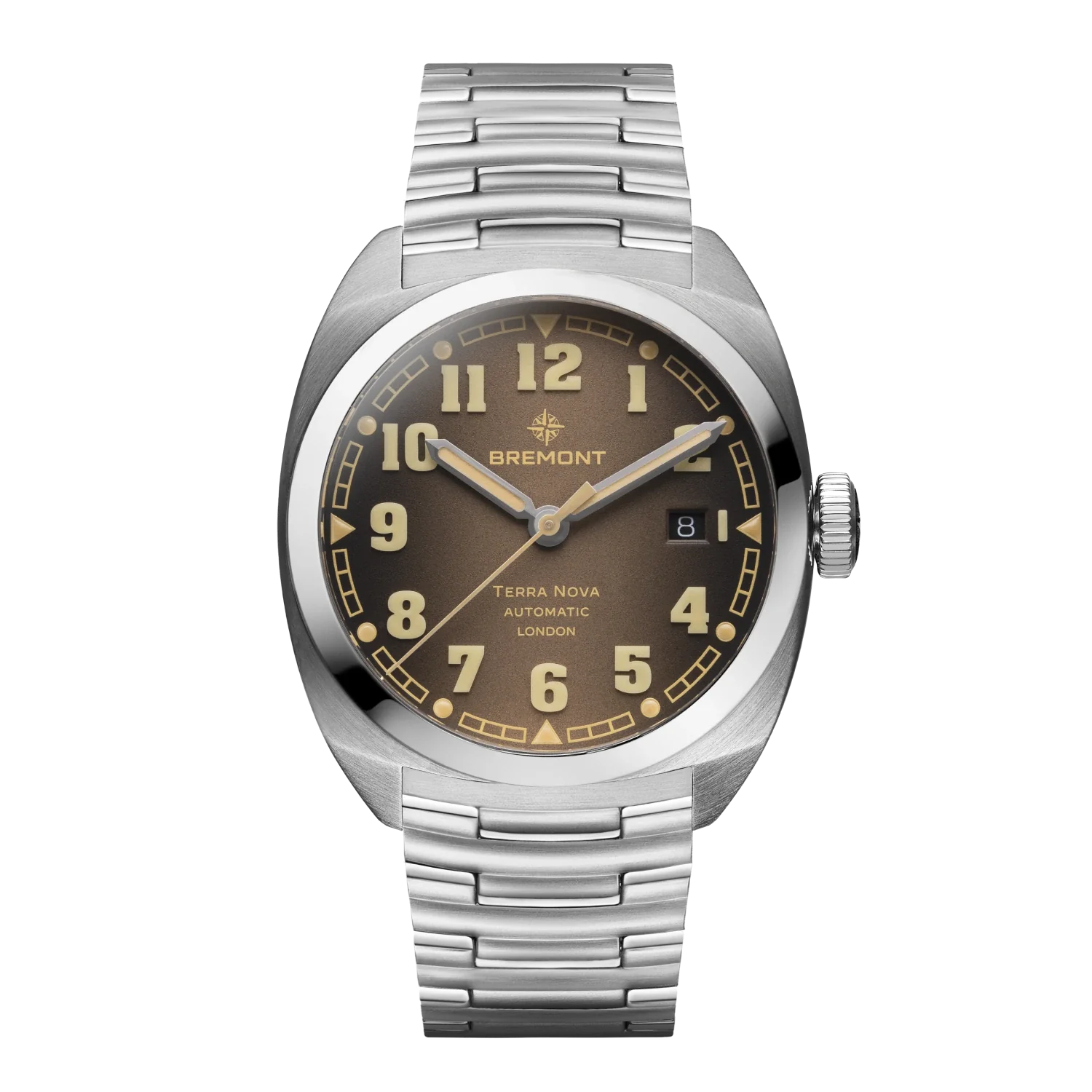 Men's Military Watches for Consular Services-Terra Nova 40.5 Date 'Caramel'