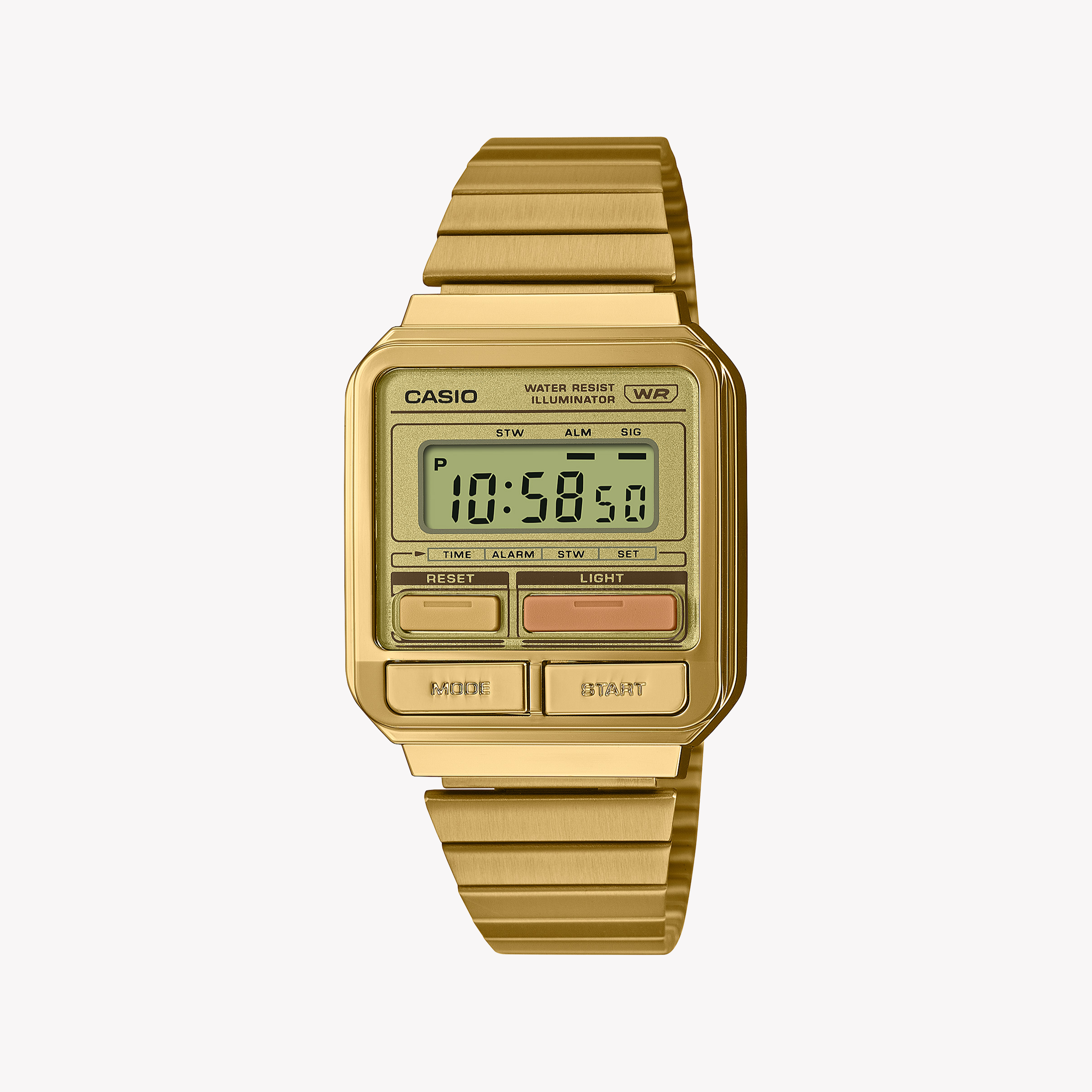 Men's Digital Watches for Modern Design-Casio Unisex Gold Resin Watch, Gold Stainless Steel | A120WEG-9ADF