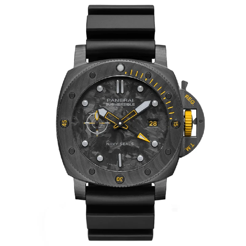 Women's Military Watches with Dual Time Zones-Submersible GMT Carbotech™ Navy SEALs PAM01324