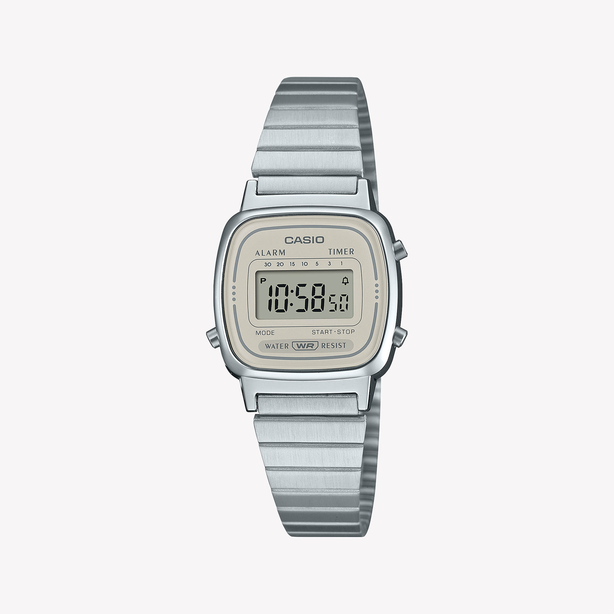 Men's Digital Watches with UV Sensor-Casio Women's Silver Watch, Resin Band | LA-670WEA-8AEF