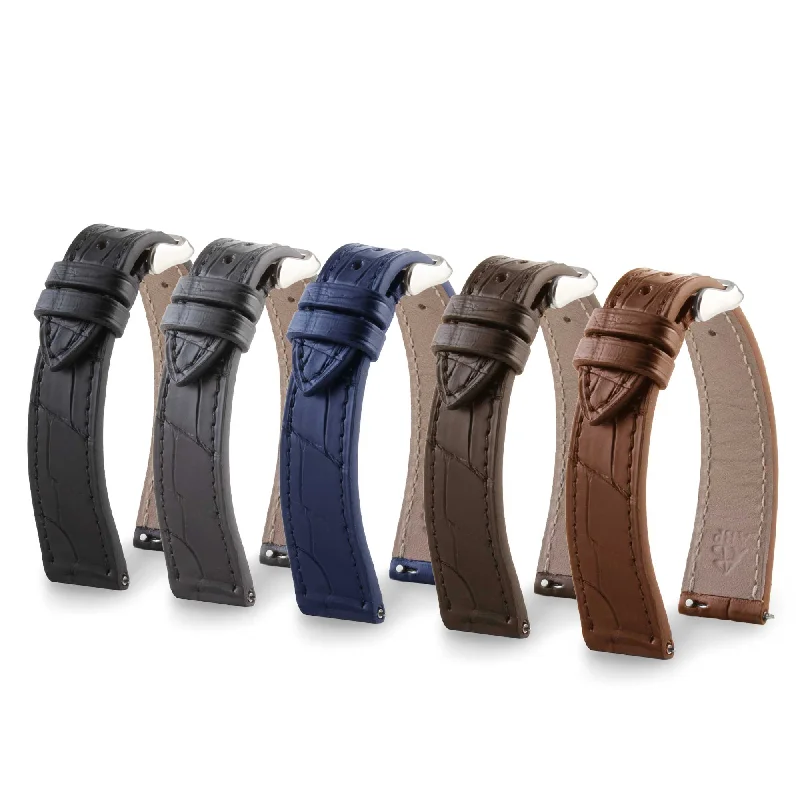 Men's Patek Philippe Watches for Radio Communication-Patek Philippe "Classic" - Leather watch band - Alligator (black, grey, blue, brown)