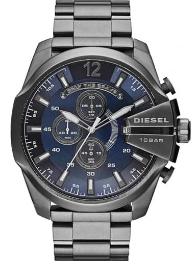 Men's Chronograph Watches with Advanced Navigation-Diesel Mega Chief Round Blue Dial Men'S Watch