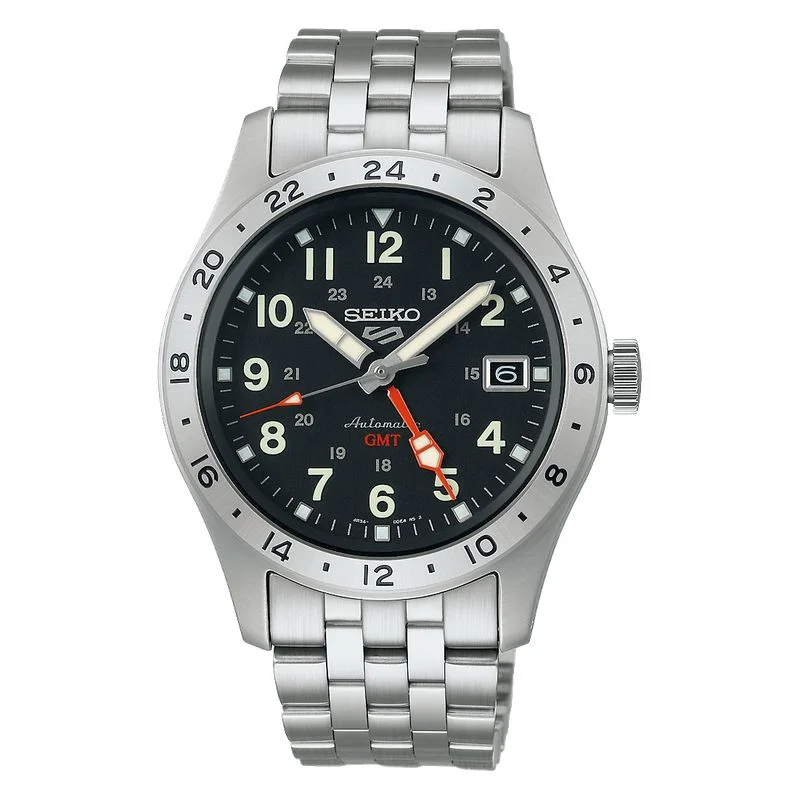 Men's Seiko Anniversary Style Watches-Seiko 5 Sports Field Deploy Mechanical GMT - SSK023K1