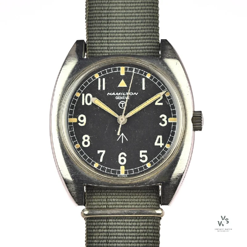 Men's Military Watches for Timeless Style-Hamilton Geneve - Mechanical 6bb Military Watch - Caseback Reference 6bb/523-8290 - 1974