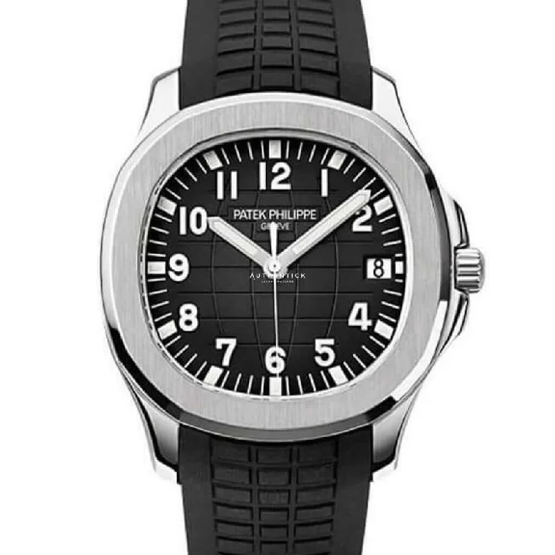 Men's Patek Philippe Watches with Compass Calibration-Patek Philippe Aquanaut Stainless Steel Black Dial 5167A-001