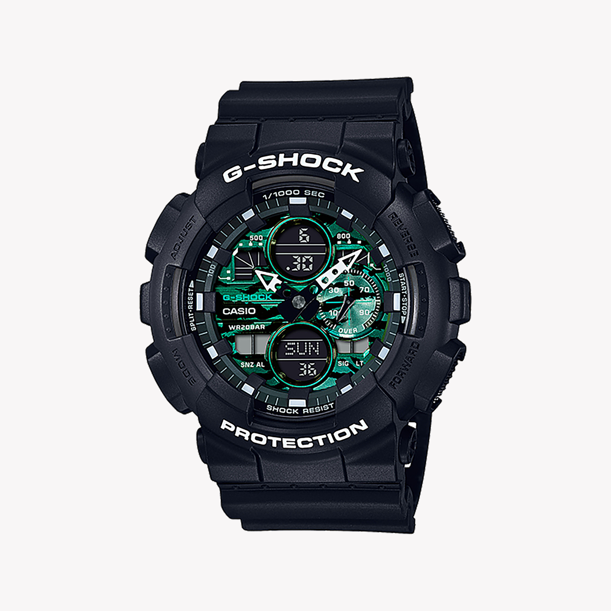 Men's Digital Watches for Travelers-CASIO G-SHOCK GA-140MG-1ADR - ADVENTURE-READY MEN'S SPORT WATCH WITH STYLISH BLACK DESIGN