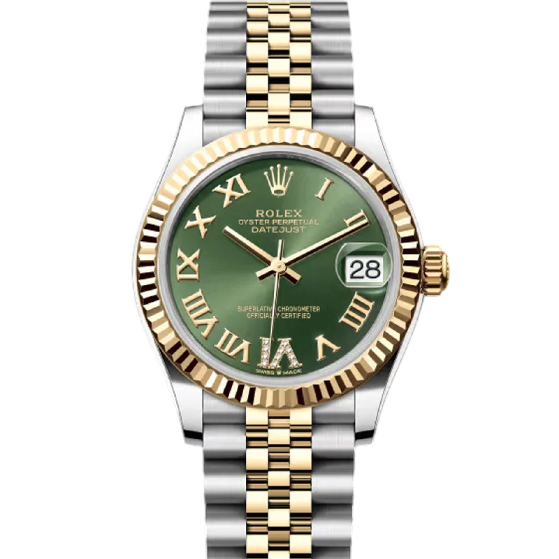 Women's Rolex Hybrid Design Watches-Rolex Datejust 278273 Green Roman Diamond
