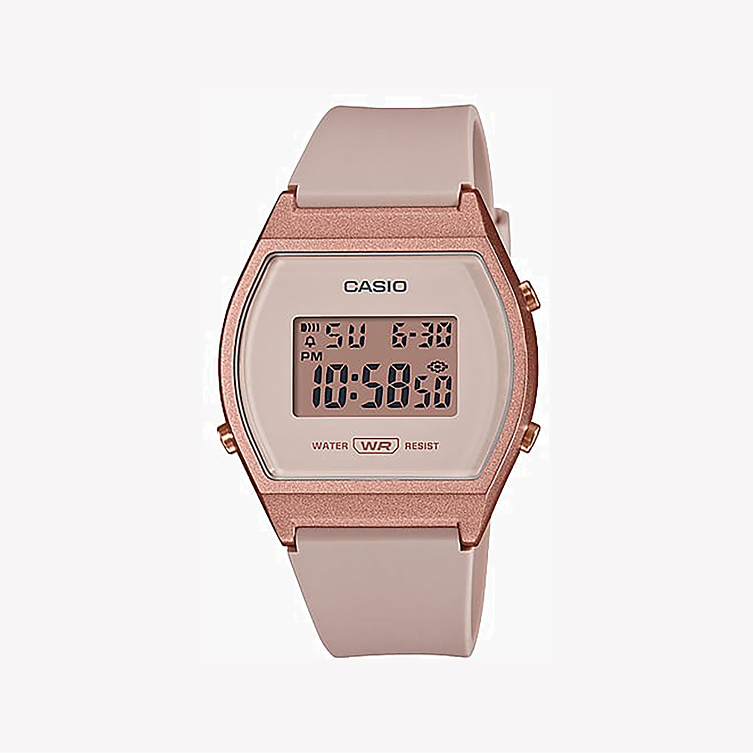 Men's Digital Watches for Emergency Signaling-CASIO LW-204-4ADF ELEGANT SPORTY CHIC - WOMEN'S BEIGE RESIN WATCH WITH DIGITAL DISPLAY