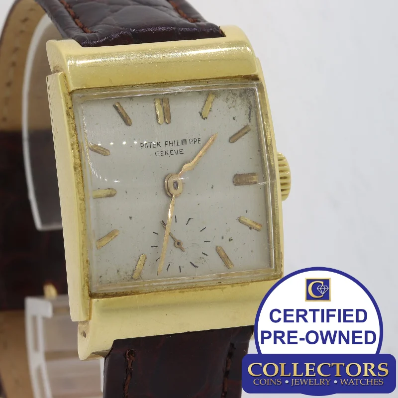Patek Philippe Eco-Drive Watches for Women-VTG Patek Philippe Solid 18k Yellow Gold 2479 Manual 26mm Silver Swiss Watch E8
