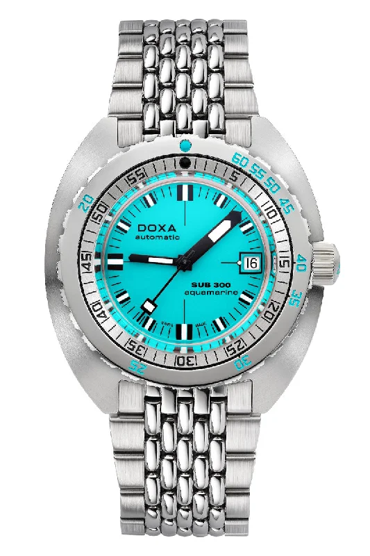 Men's Round Case Design Dress Watches for Classic Look-Doxa Sub 300 Aquamarine 821.10.241.10